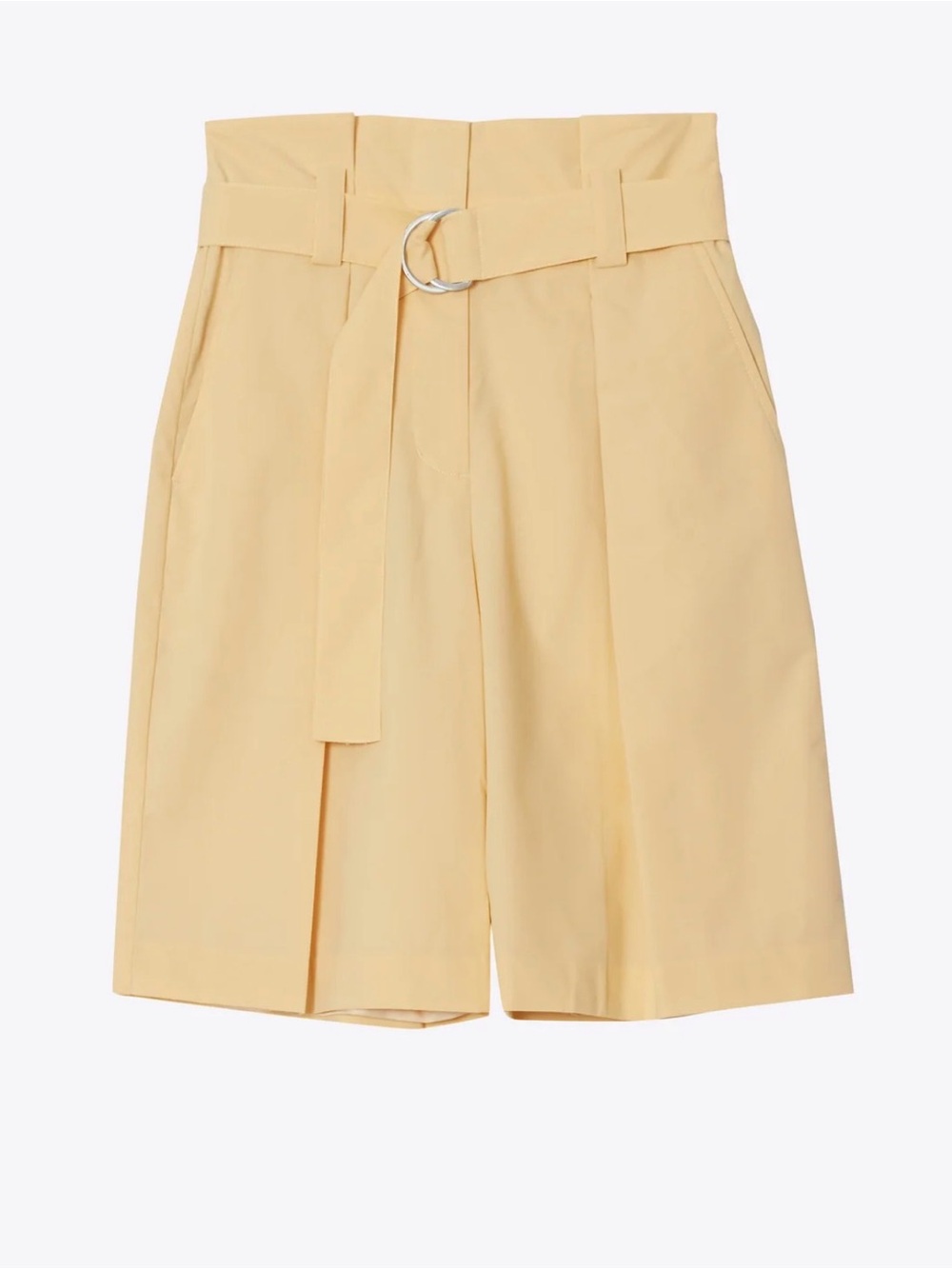 3.1 Phillip Lim Light Yellow High-Waist Belted Bermuda Shorts